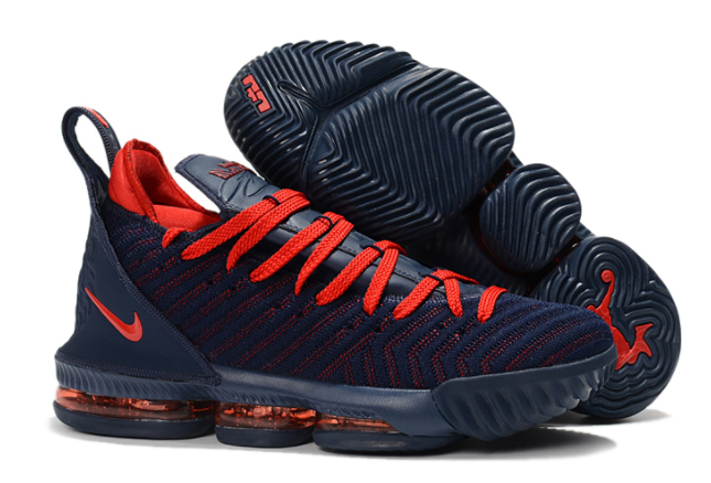 Nike LeBron 16 Navy Blue University Red - Click Image to Close